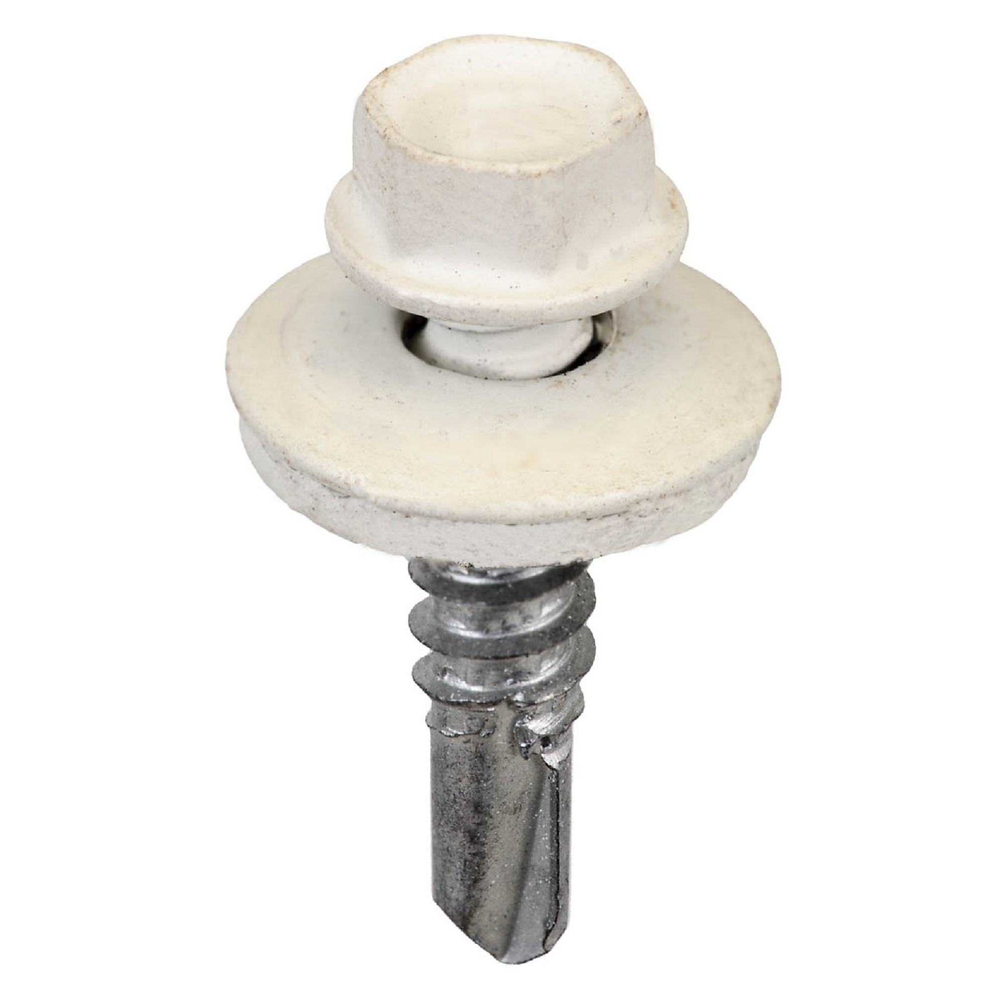 Acorn Hardware Metal to Metal Screws — #12 x 1in., White, Hex Head, Self-Drilling, 250 Pcs, Model# SW-MM121W250